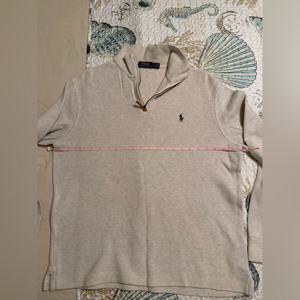 Polo by Ralph Lauren Beige Quarter-Zip Sweater